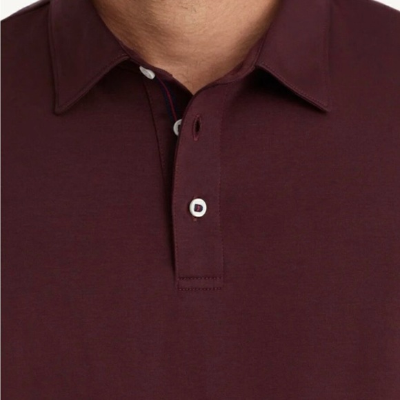 UNTUCKit Long Sleeve Polo Shirt Men’s Medium Burgundy Cotton Blend Casual - Picture 4 of 8